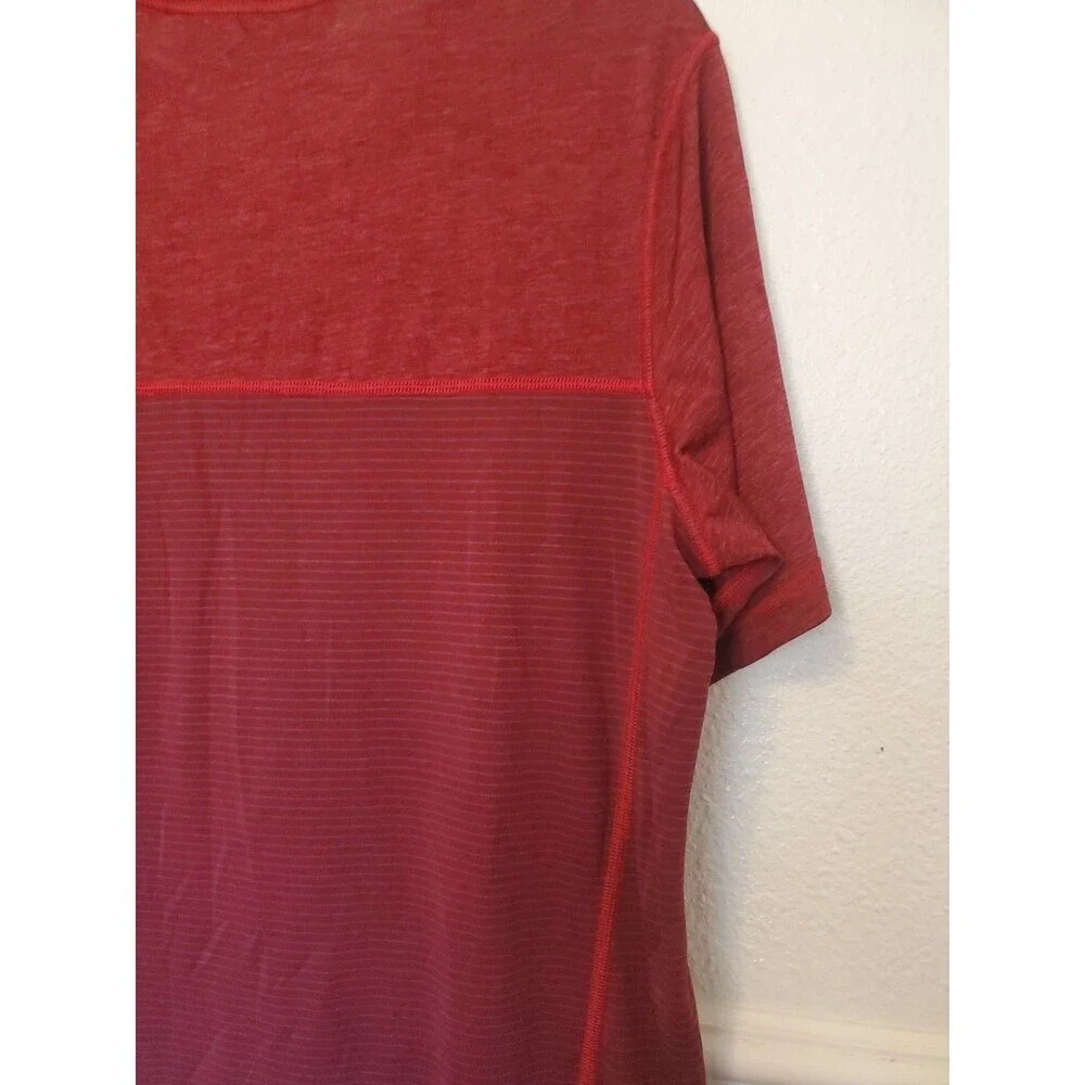 The North Face‎ T-shirt Flash Dry 100% Polyester Men's L Maroon Short Sleeve Tee - Picture 13 of 16